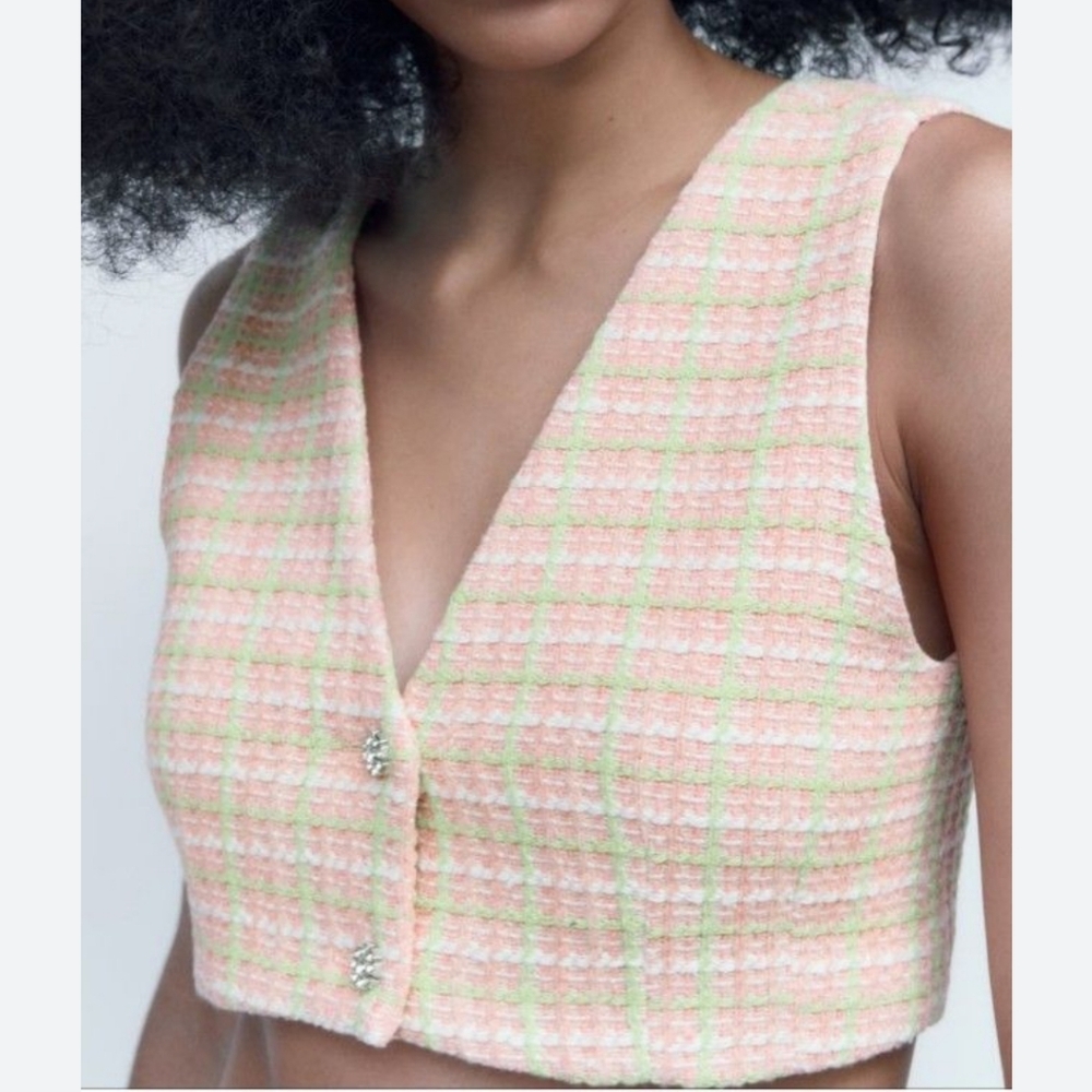 PREPPY!! Zara Tweed-Inspired Cropped Vest